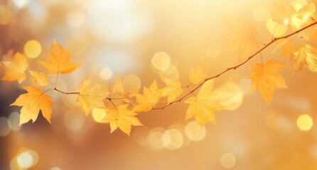 Naklejka na ściany i meble Golden Majesty: Bask in the Warmth of Autumn's Vibrant Palette Generative AI