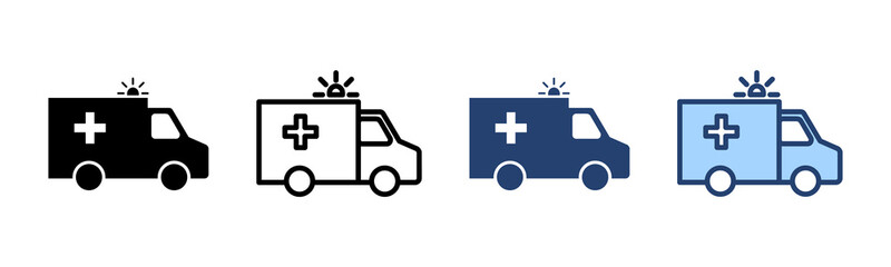 Ambulance icon vector. ambulance truck sign and symbol. ambulance car