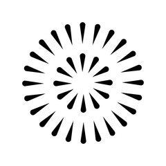Obraz premium fireworks icon, happy new year vector, isolated on white background with black fill style.