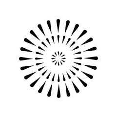 Obraz premium fireworks icon, happy new year vector, isolated on white background with black fill style.