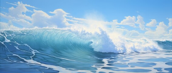 Experience the Unmatched Beauty: Vibrant Blue Skies & Rhythmic Waves of Serene Beaches Generative AI