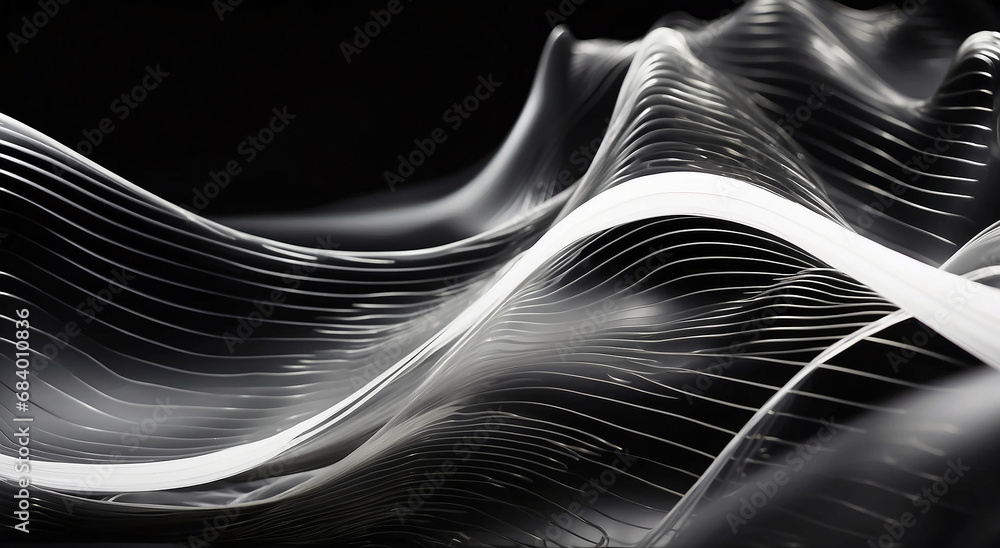 Poster a chic fusion of white christmas translucent lines, creating a striking abstraction against a sleek 