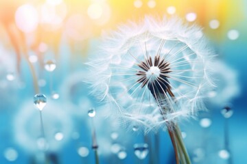 Dew-Kissed Dandelion: An Unmissable Spectacle of Nature's Artistry Generative AI