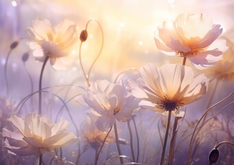 Vibrant Symphony of Sun-kissed Blossoms: A Radiant Floral Journey Generative AI