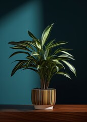 Discover the Serenity: Elegant Green Houseplant in Classy Brown Container Generative AI