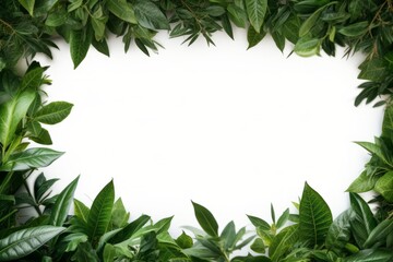 Experience the Serenity: Fresh Green Leaves with Unique Space for your Inspiring Messages! Generative AI