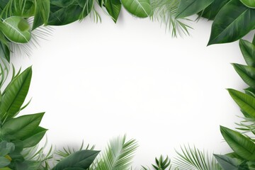Experience Serenity: Breathe in the Calm with Fresh Green Leaves and Inviting White Spaces Generative AI