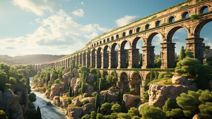 a historic water aqueduct - obrazy, fototapety, plakaty