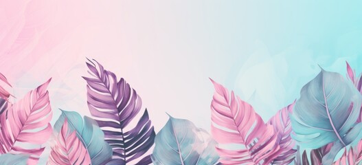 Exotic Tropical Mystery: A Vision in Pink and Purple Leaves Generative AI