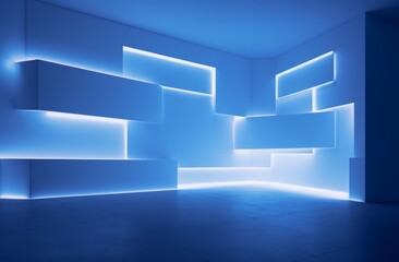 Discover the Alluring Magic of Blue Illumination: Unmasking White Wall Aesthetics Generative AI
