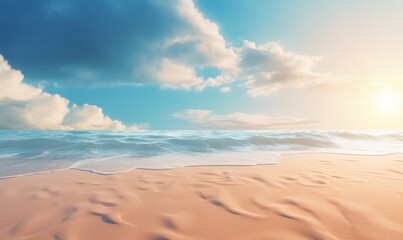Fototapeta na wymiar Exquisite Golden Sands: Unleashing Sun-Kissed Tranquility of Beach Life Generative AI