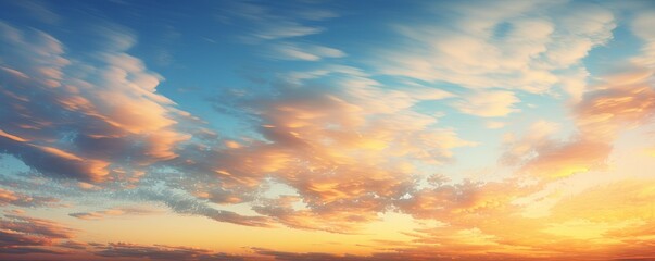 Naklejka na ściany i meble Mesmerizing Dance of Blues: A Stunning Sunset Sky Display Generative AI