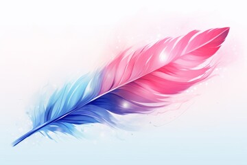 Stunning Close-Up of Blue & Pink Feather with Dew: Uncover Nature's Artistic Mastery! Generative AI