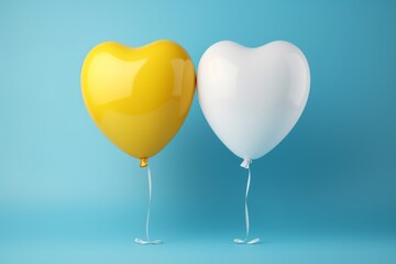Stunning Capture of Heart's Voyage: Unraveling the Magic in White & Blue Balloons Generative AI