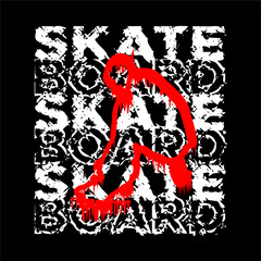 skate board  effect design typography, vector design text illustration, sign, t shirt graphics, print