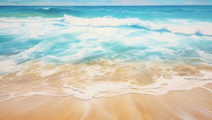 Fototapeta na wymiar Experience the Enchanting Beauty of Turquoise Ocean Waves: The Ultimate Tropical Beach Paradise Generative AI