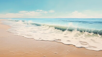 Fototapeta na wymiar Discover the Serene Beauty of Turquoise Ocean Beach: A Majestic Display of Nature's Palette Generative AI