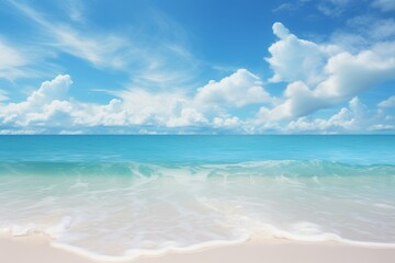 Fototapeta na wymiar Discover Serenity: Spectacular Turquoise Waters and Pristine White Sands Await You! Generative AI