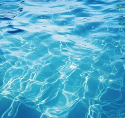 Fototapeta na wymiar Shimmering Light Play: An Inviting Deep Blue Water Pool Scene Generative AI