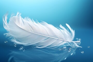Fototapeta na wymiar Stunning White Feather Floating Majestically: The Essence of Serenity and Elegance Generative AI