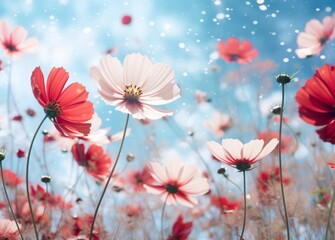 Discover the Stunning Beauty of the Wild Cosmos: Aesthetic Floral Background Generative AI