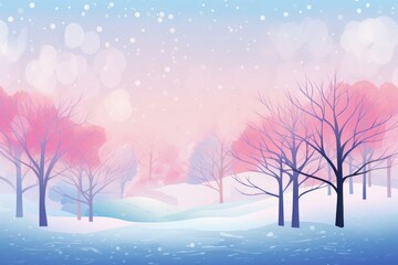 Magical Winter Wonderland: Snowy Forest Expanse Generative AI