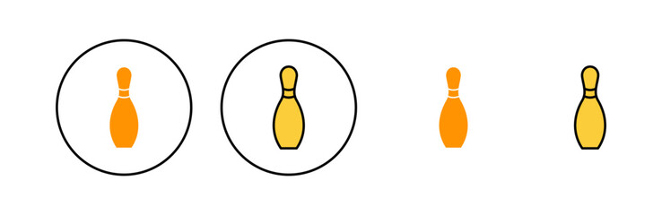 Bowling icon set for web and mobile app. bowling ball and pin sign and symbol.
