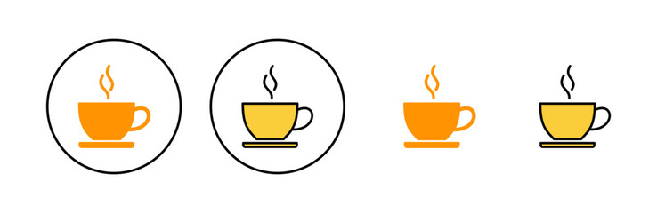 coffee cup icon set for web and mobile app. cup a coffee sign and symbol