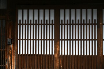 A trip to Japan. A row of houses of Omi merchants. Omihachiman City, Shiga Prefecture. Japan's historical traditional house preservation area.
