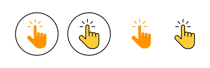 Obraz premium Hand cursor icon set for web and mobile app. cursor sign and symbol. hand cursor icon clik