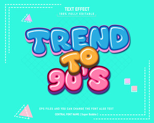 Retro nostalgic 90's editable text effect