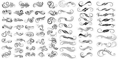 Fotobehang Vector graphic elements for design vector elements. Swirl elements decorative illustration. Classic calligraphy swirls, greeting cards, wedding invitations, royal certificates and graphic design. © afzal
