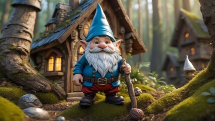 Obraz na płótnie Canvas The gnome is a class of legendary creatures throughout Europe and, by cultural transfer, in the United States that has taken on many different meanings. 4K - 8K - 12K TV. Generative AI.