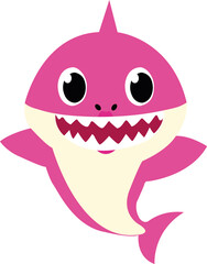 Pink mommy shark, baby shark
