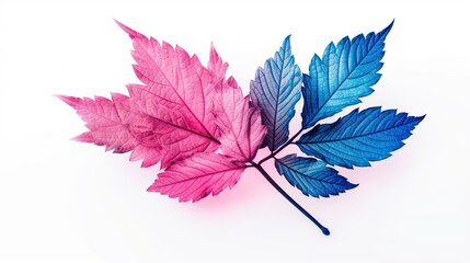 Colorful leaves isolated on white background 