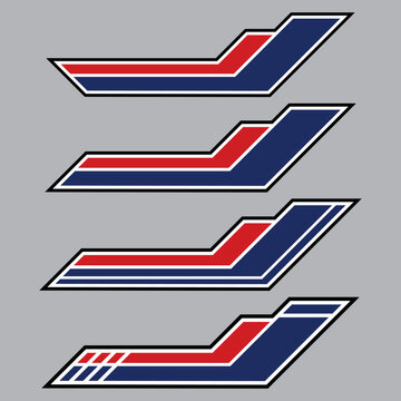 Collection of geometric striped motorbike wrap decals. Car decals, Vehicle decals
