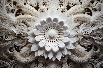 Intricate paper art lacework, with delicate patterns and designs that highlight the elegance and versatility of the craft. Ai Generated.NO.02