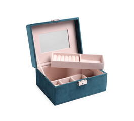 One empty jewelry box isolated on white