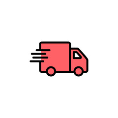 Delivery truck icon set illustration. Delivery truck sign and symbol. Shipping fast delivery icon