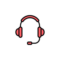 Headphone icon set illustration. Headphone sign and symbol