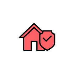 home insurance icon set illustration. home protection sign and symbol