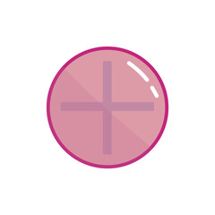 Fototapeta premium Pink pill on white background