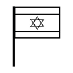 Flag of Israel on white background