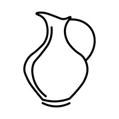 Drawn jug on white background