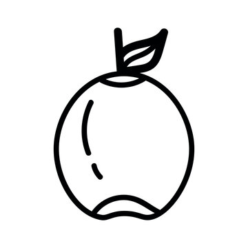 Drawn apple on white background