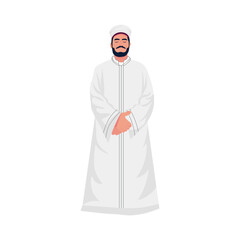 Arabian man on white background