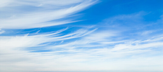 Wispy clouds in a blue sky