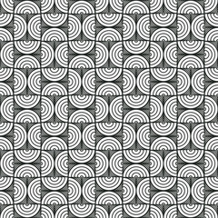 Seamless pattern with circles, lines and waves in metallic