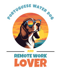 Portuguese Water Dog And Remote Work Lover