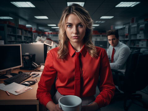 Uma mulher em situa&ccedil;&atilde;o de constrangimento e ass&eacute;dio no trabalho